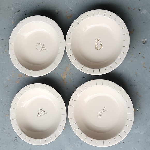 Pottery Barn pasta prep cheese grater Bowl plate RARE